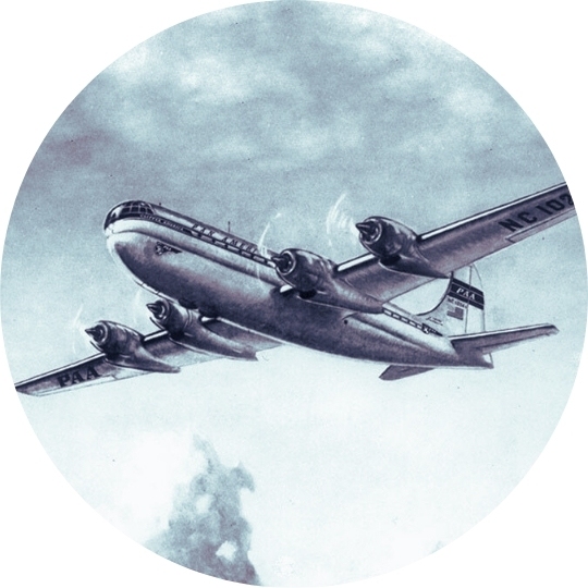 Pan Am Boeing 377 Statocruiser was popular with post war travelers